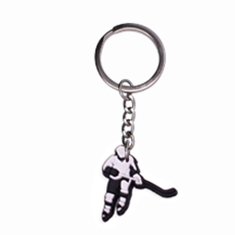 Wholesale 20pcs/pack Ice Hockey PVC Soft Cartoon Keychain
